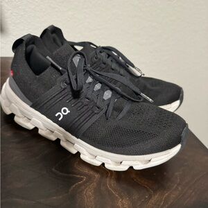 On Running Black and White Athletic Shoes